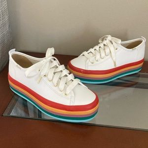 Keds platform rainbow dream foam leather shoes
